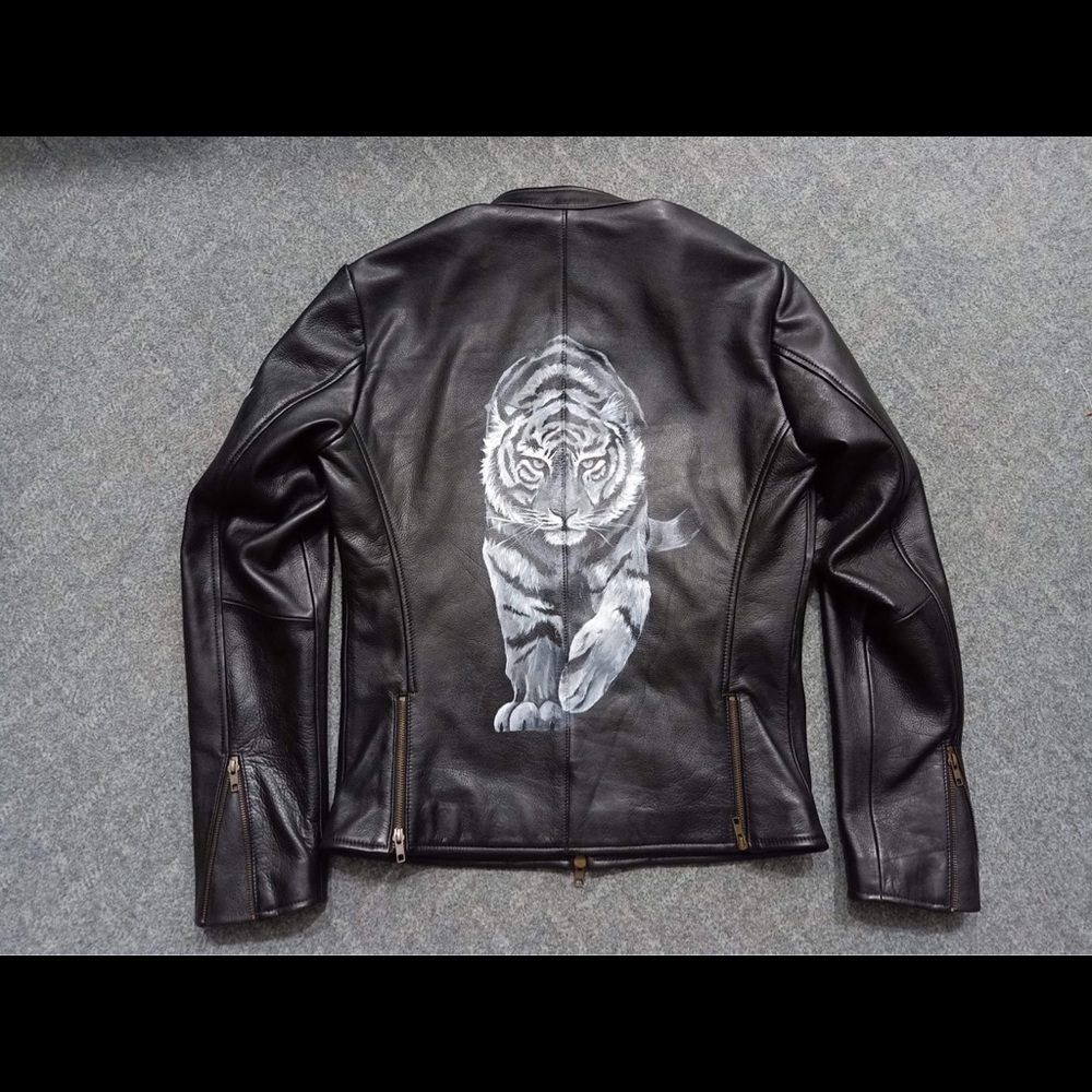 Bomboogie LeatherJacket Arabic Ali and Tiger back.